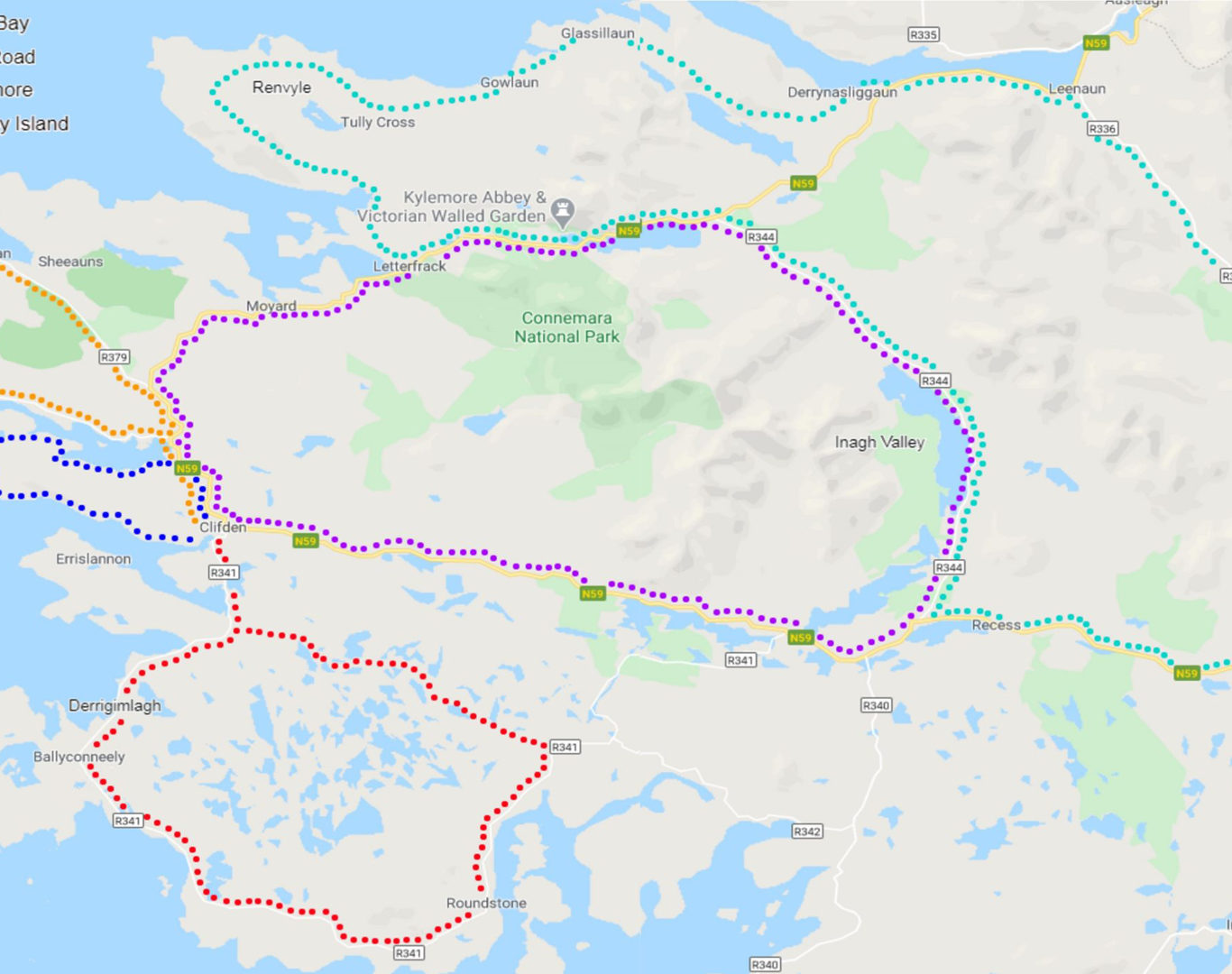 Connemara Driving Map 2021